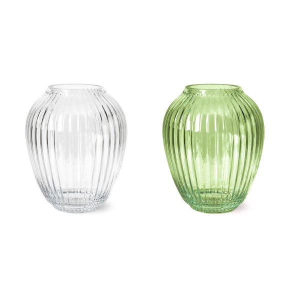 Set of 2 Clear and Tinted Ripple Vases - Picture 1 of 10